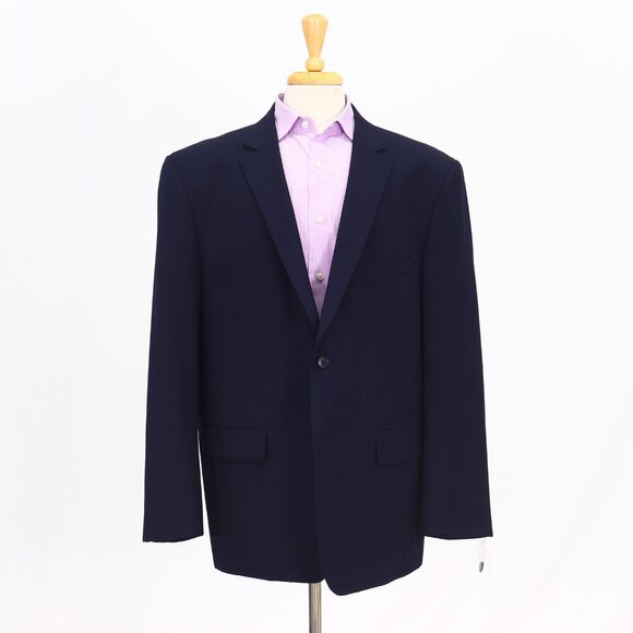 Pronto Uomo 50L Navy Blazer Sport Coat Jacket 2-Button Solid T411 - Picture 1 of 11